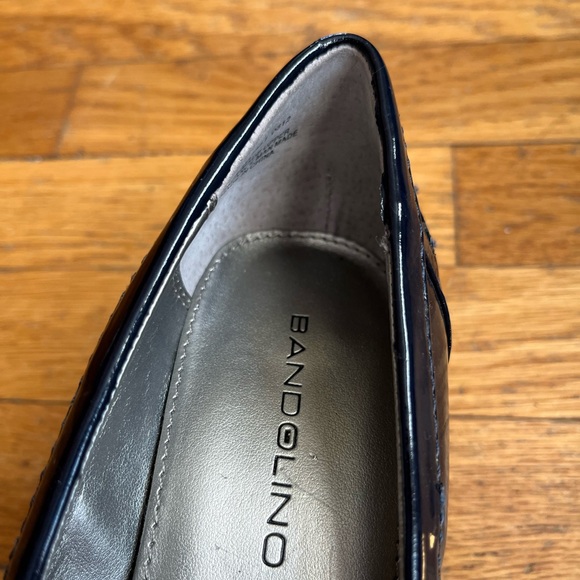 Bandolino midnight blue heeled loafer with silver accents - Picture 5 of 6
